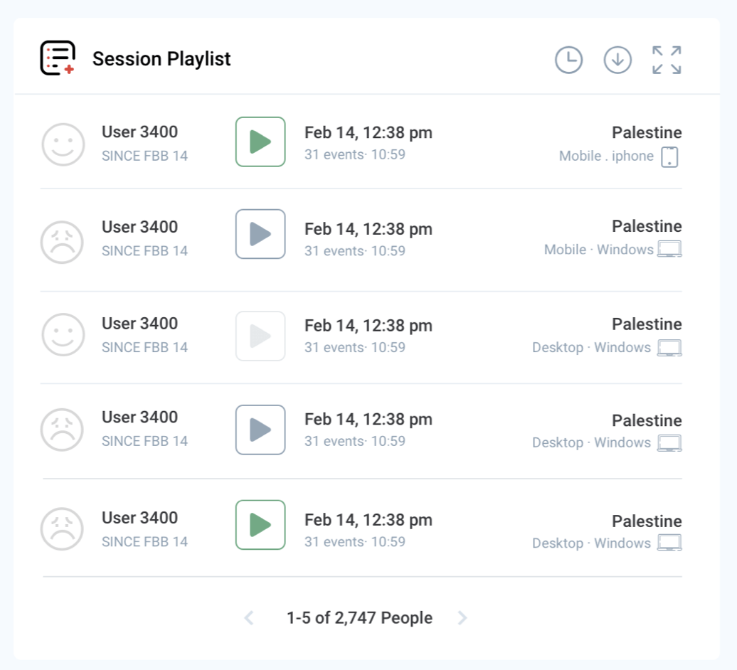 fullsession session recording playlist
