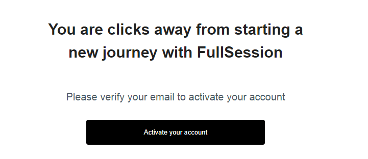 email confirmation FullSession activation account