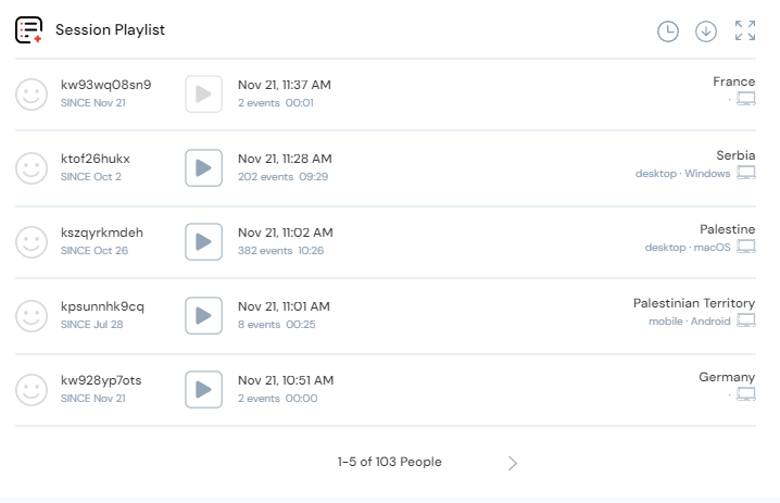 session playlist