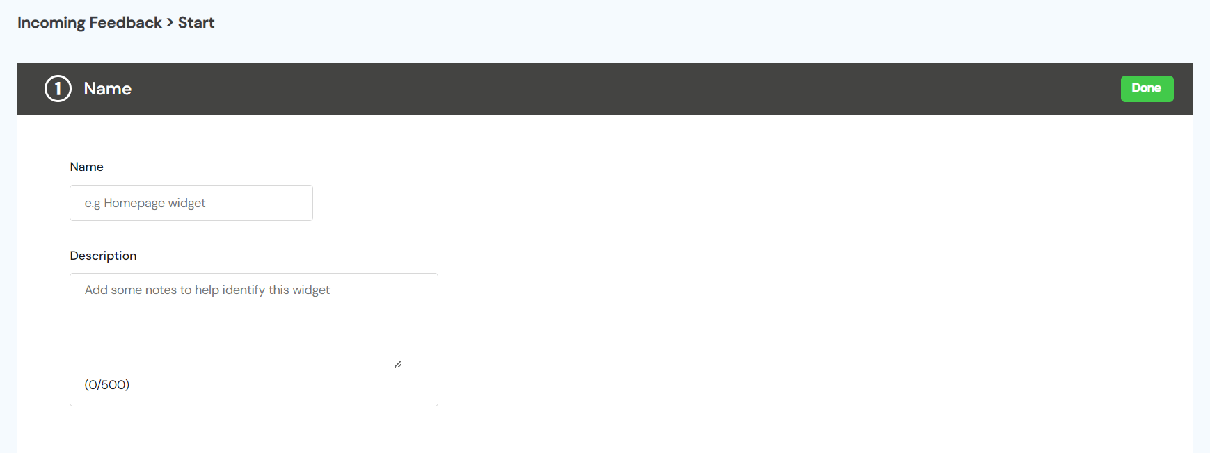 Feedback Widget Name