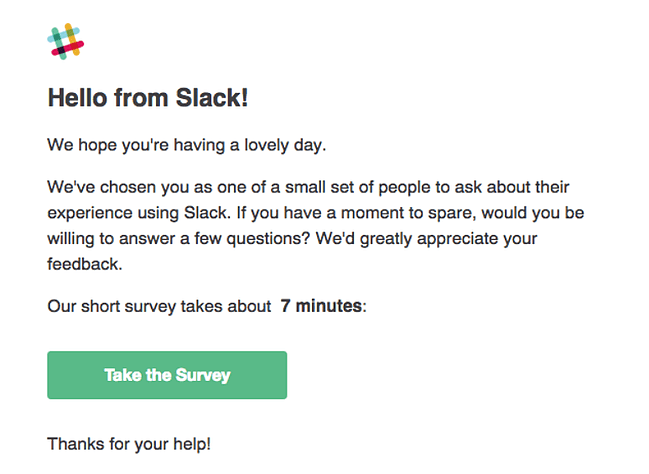 customer feedback by email