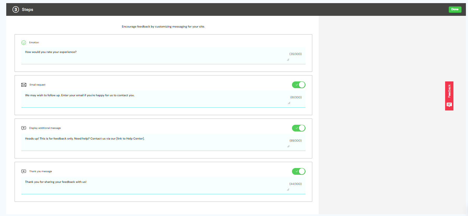 Create Feedback Widget