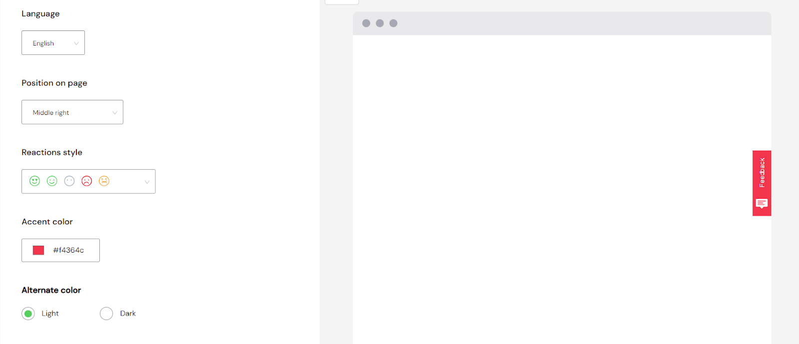 feedback options