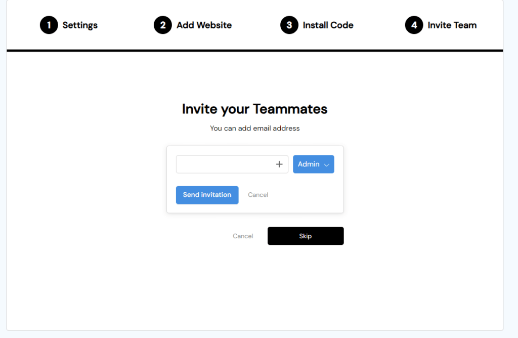 fullsession invite your teammates page