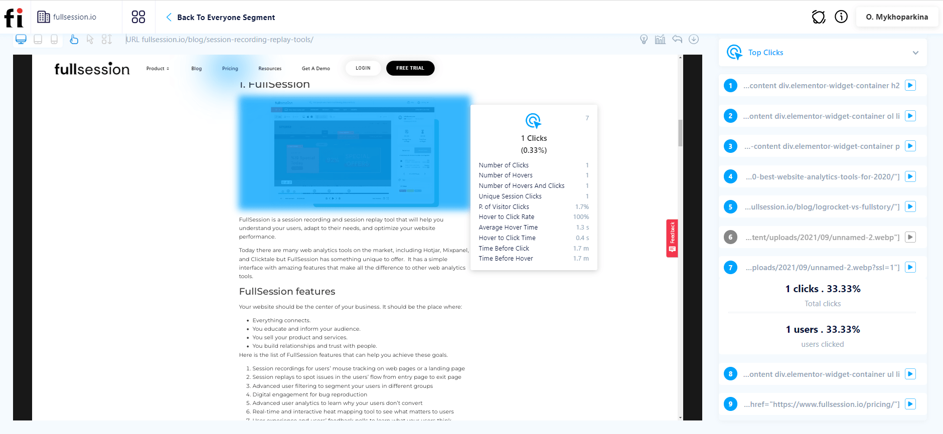 fullsession click map