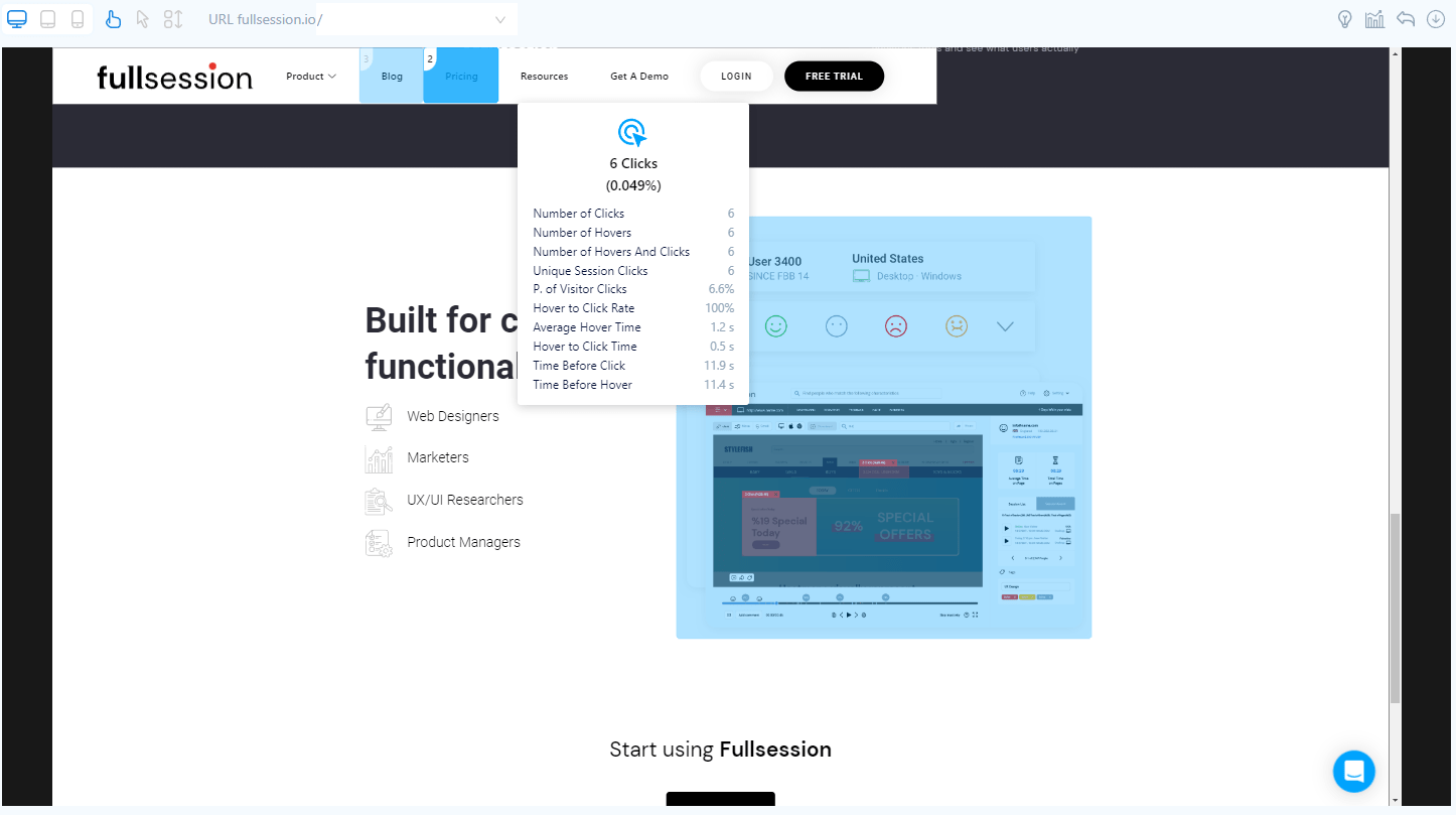 fullsession click map