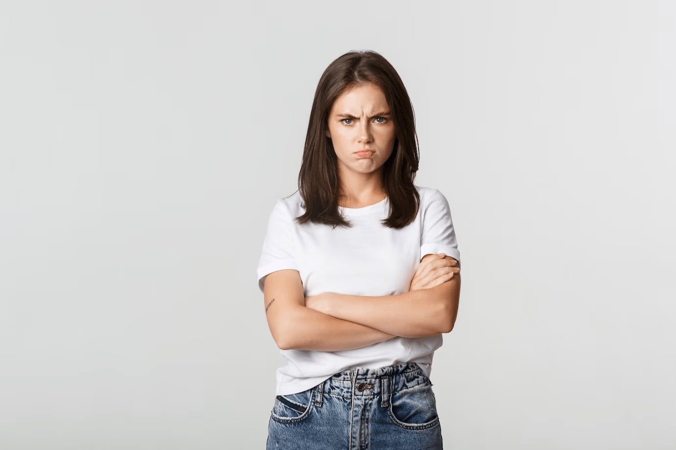 woman frowning