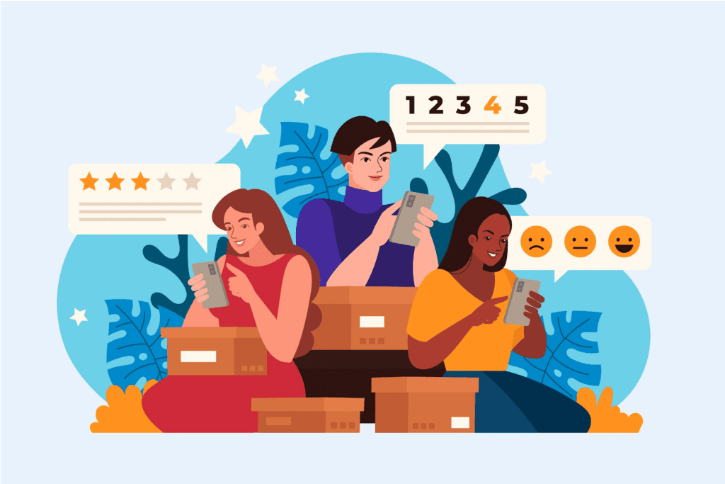 User giving feedback and experience