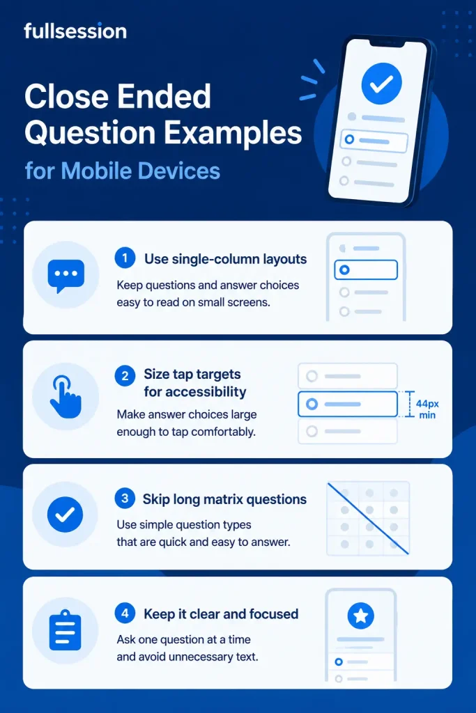 close ended question examples for mobile devices