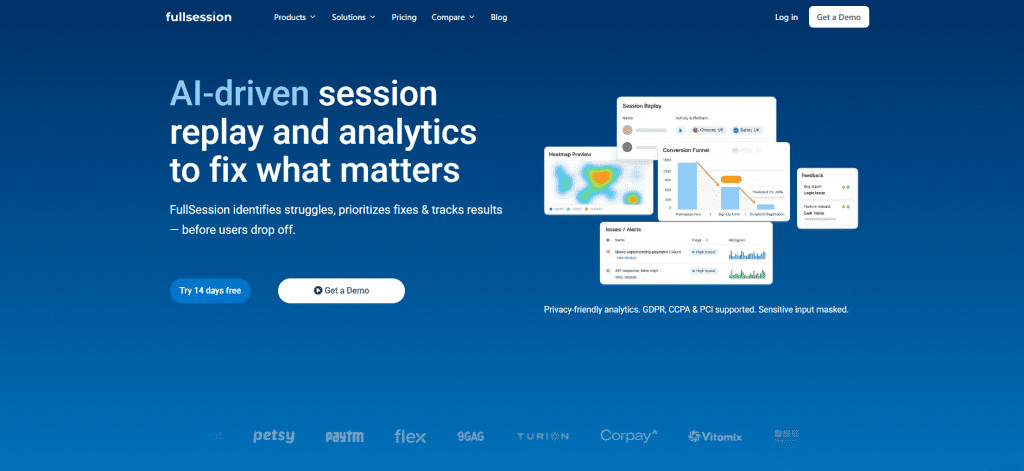 FullSession homepage