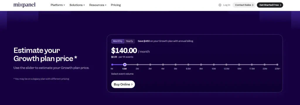 Mixpanel pricing