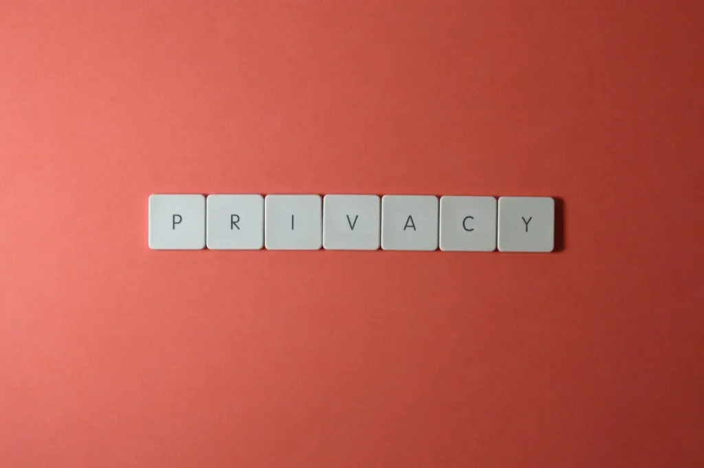 Privacy text on keyboard keys representing SaaS customer data protection and user privacy